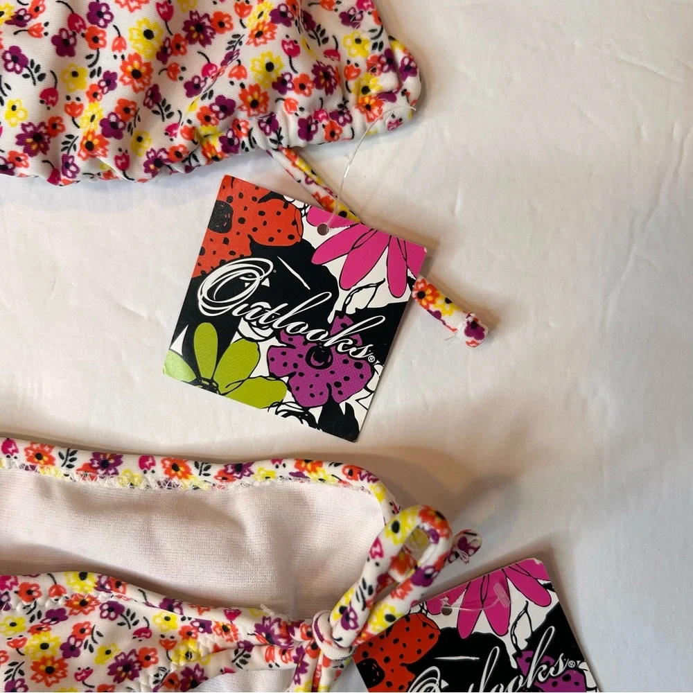 NWT Bathing Suits Outlooks Women’s Swimsuit Top Bottoms Floral Print Size XL - Picture 15 of 17